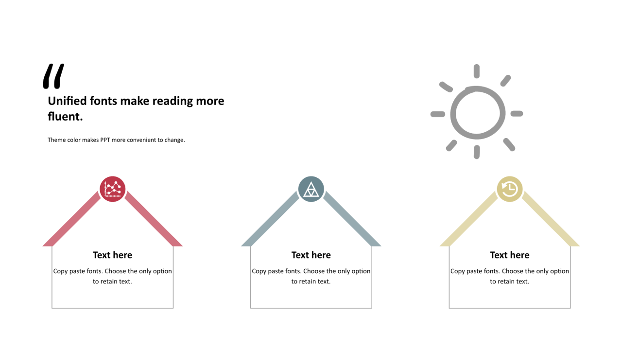 多色多边形扁平3项PPT列表