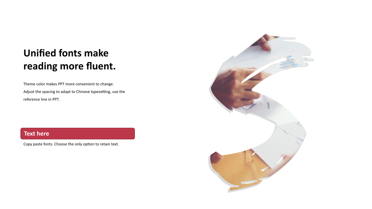 多色S形扁平1项PPT列表