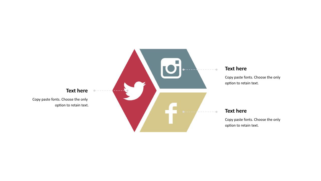 多色多边形扁平5项PPT列表