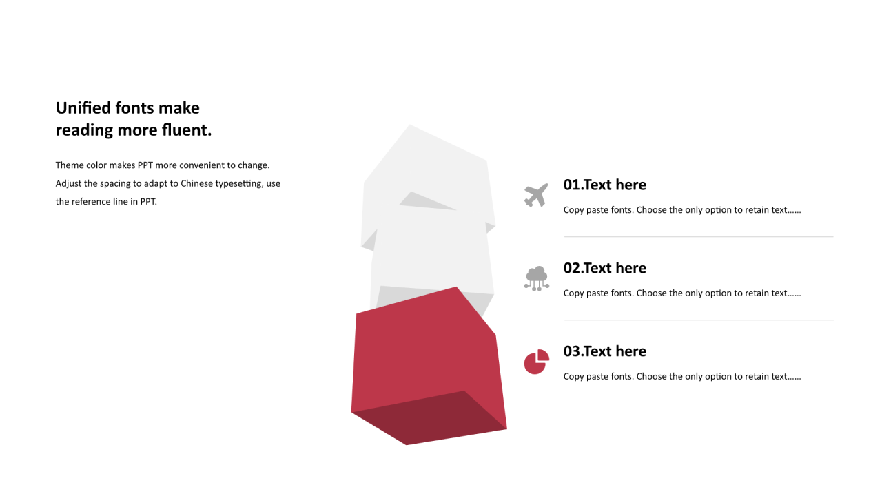 多色矩形扁平3项PPT列表