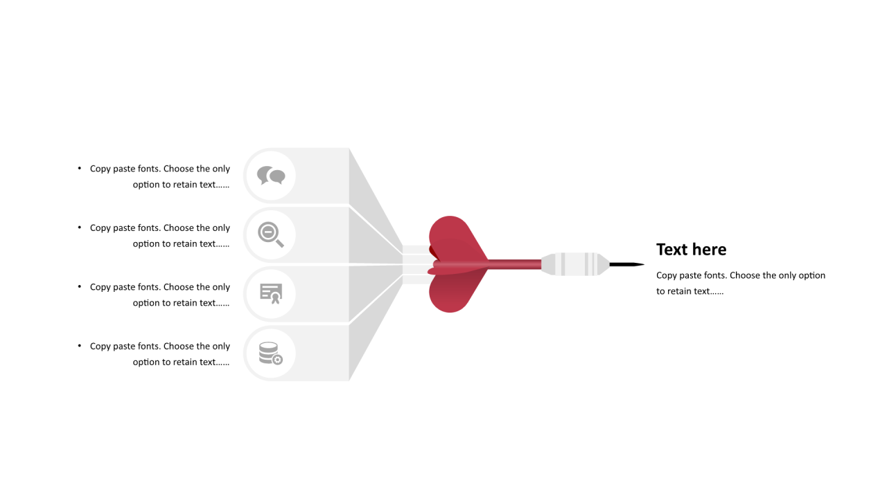 多色圆形扁平4项PPT列表