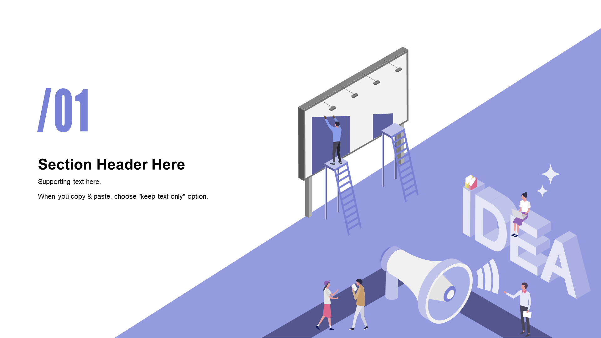 Purple Illustration Internet Communication Work Summary PPT Theme