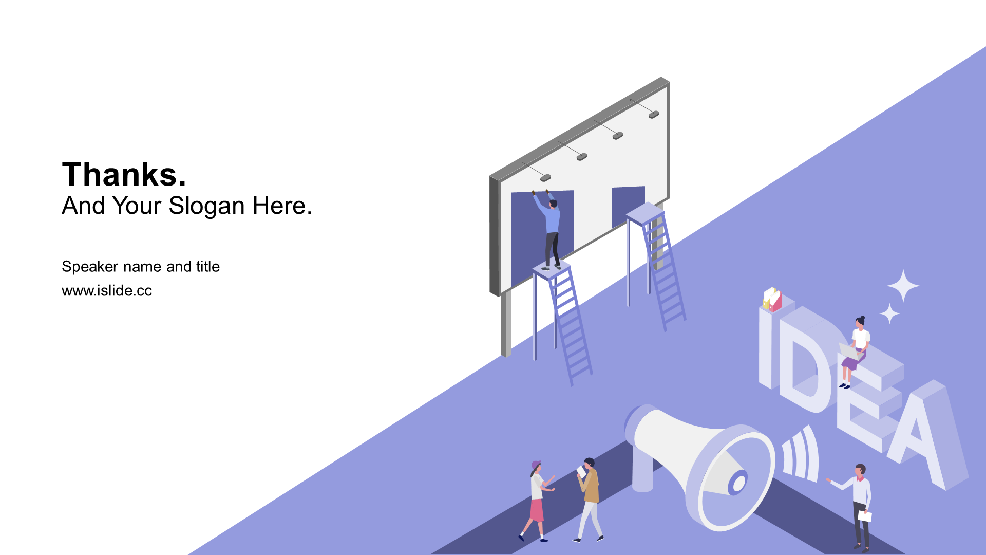 Purple Illustration Internet Communication Work Summary PPT Theme