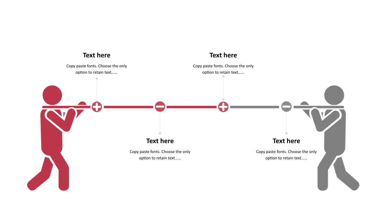 多色线条扁平4项PPT列表