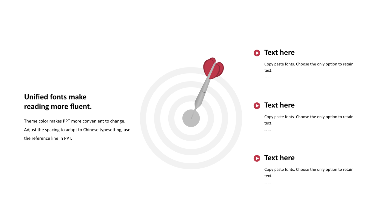 红色圆形插图扁平3项PPT列表