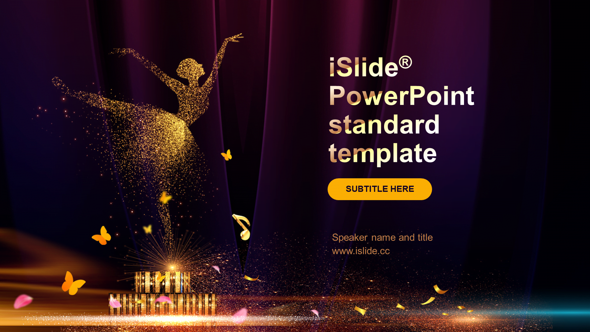 PPT Theme of Yellow Gold-plated Creative Training Courseware