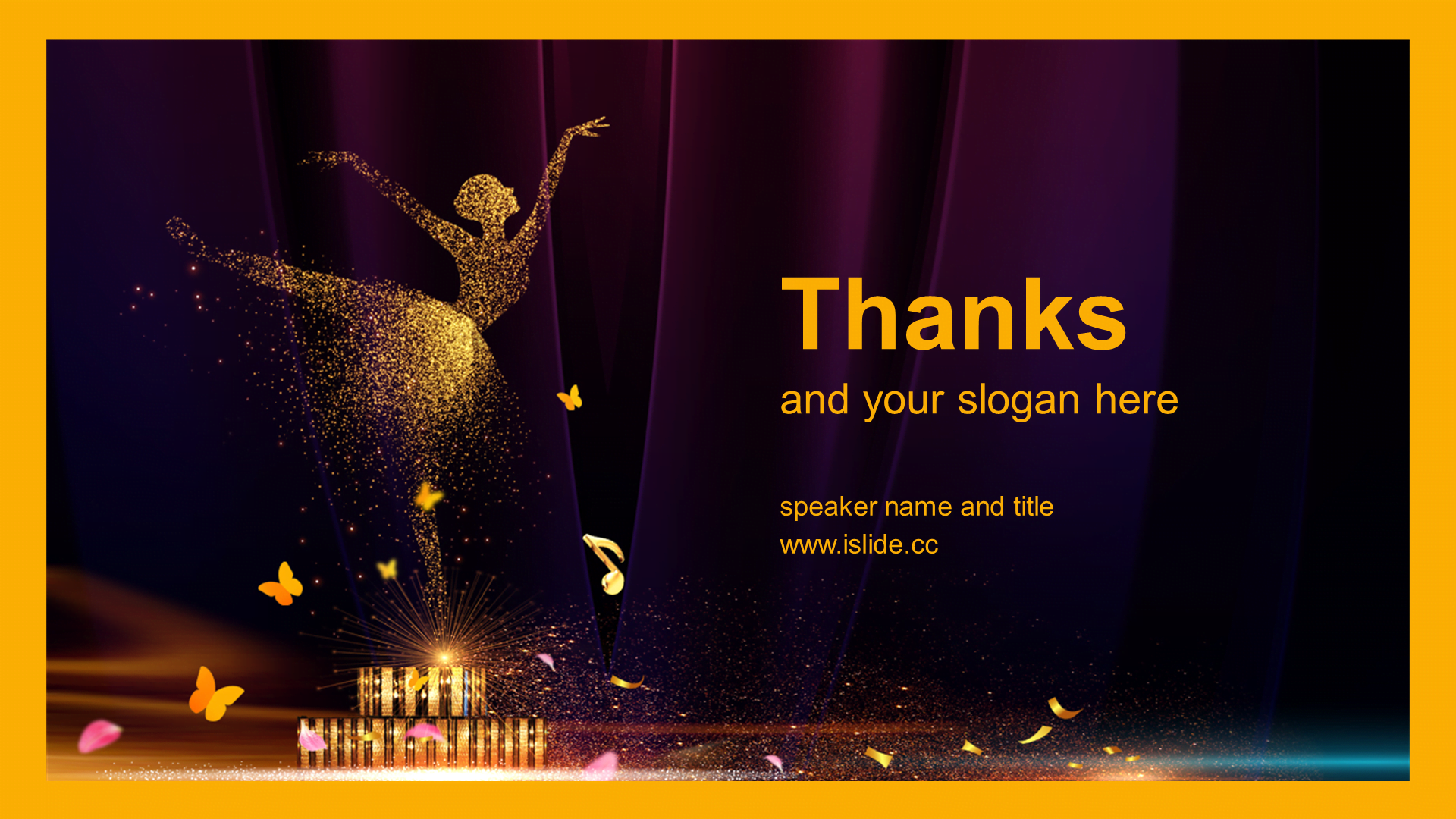 PPT Theme of Yellow Gold-plated Creative Training Courseware