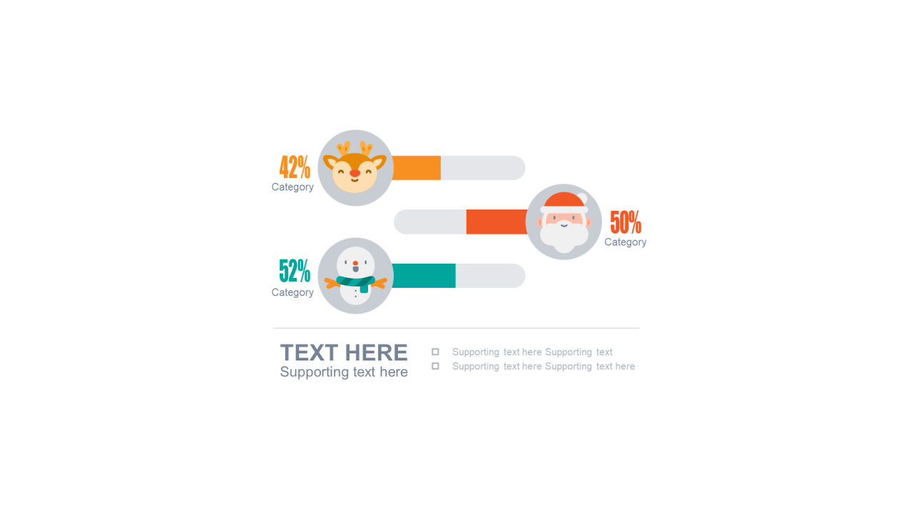 多色扁平PPT条形图