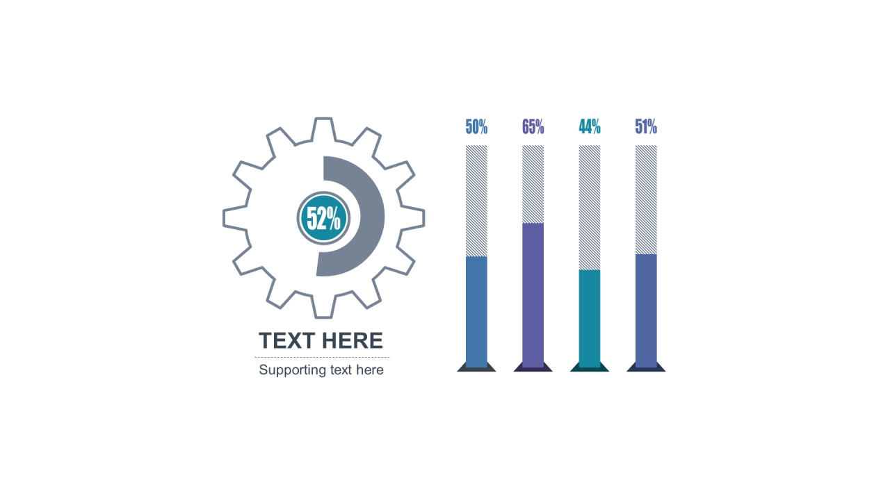 多色扁平PPT柱状图