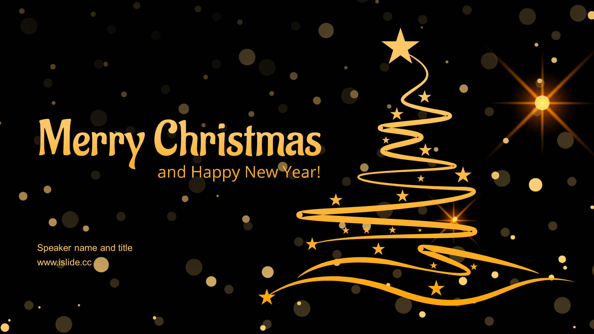 PPT Theme for Yellow Luxury Christmas Festival Celebration