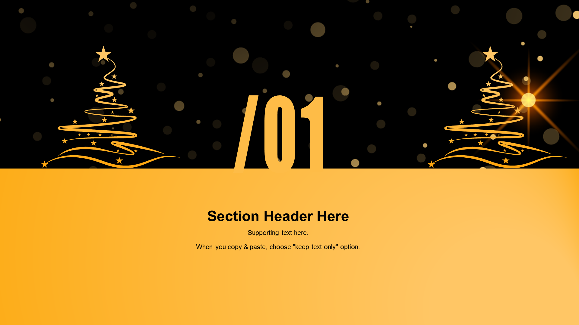 PPT Theme for Yellow Luxury Christmas Festival Celebration