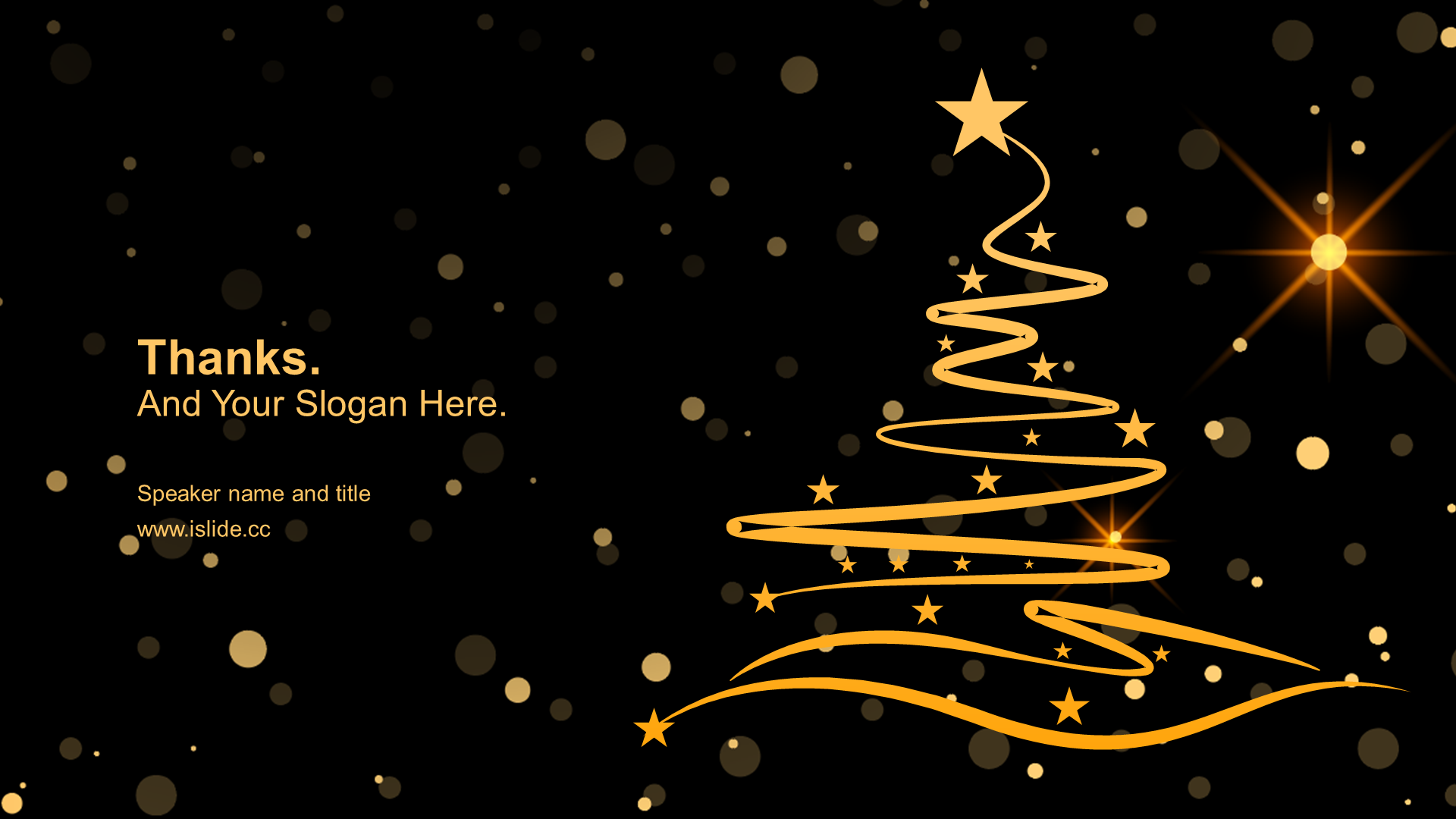 PPT Theme for Yellow Luxury Christmas Festival Celebration