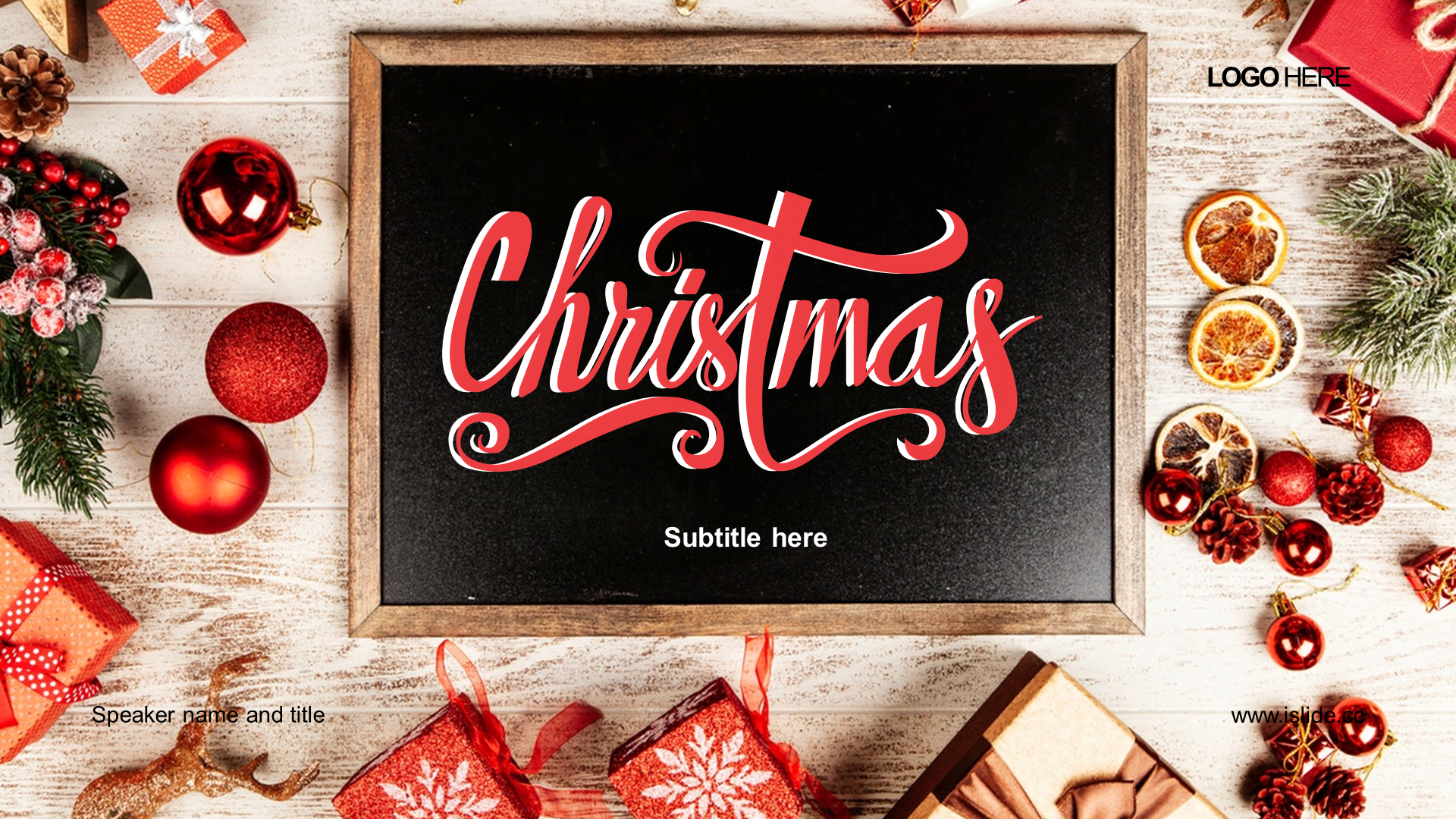 Multi-color festive Christmas festival celebration PPT theme