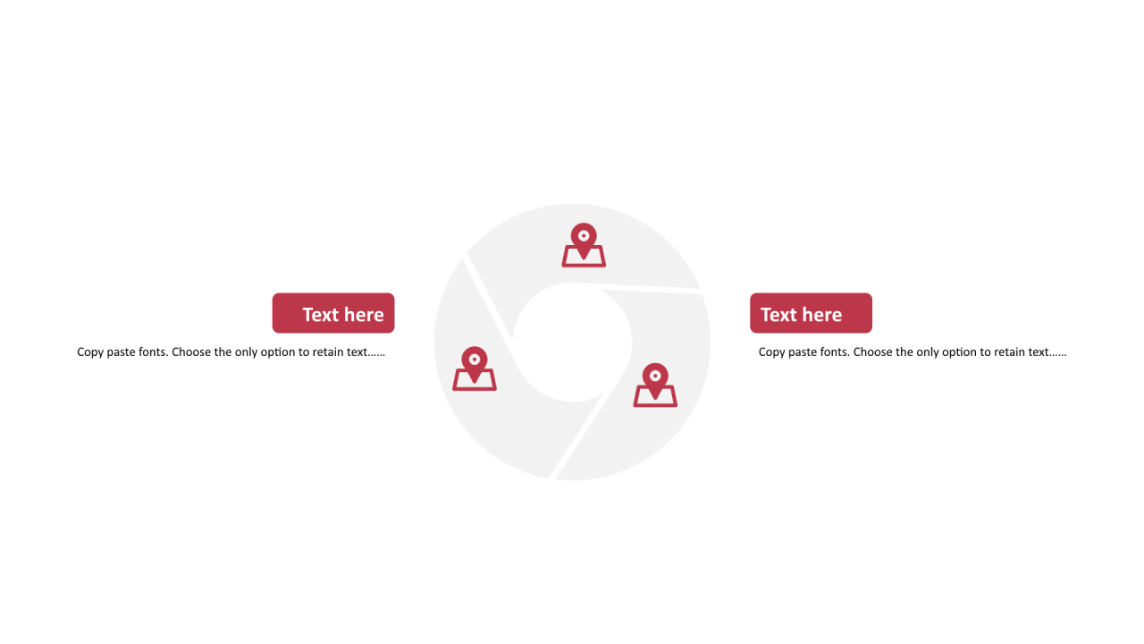 多色圆形扁平4项PPT循环