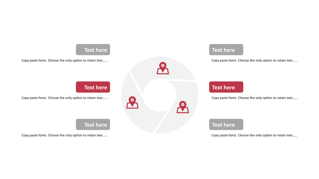 多色圆形扁平4项PPT循环