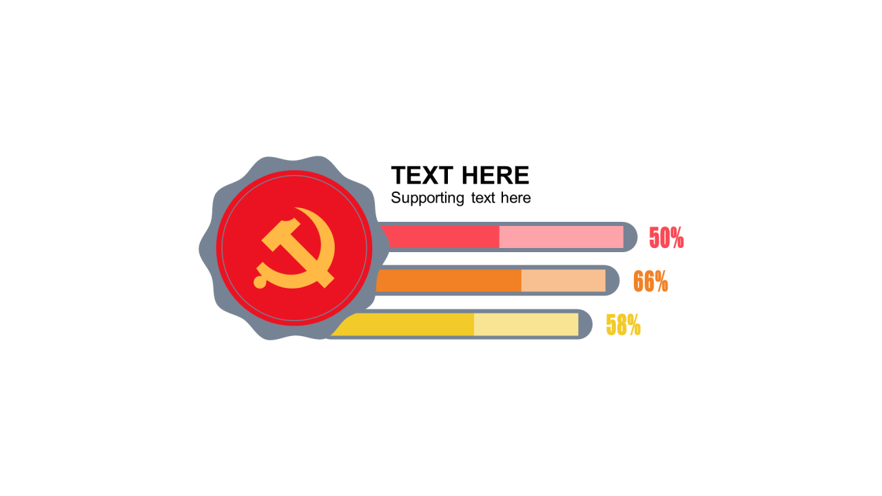 多色扁平PPT条形图