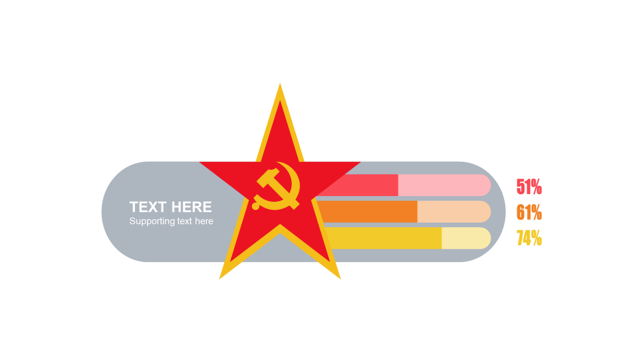 多色扁平PPT条形图