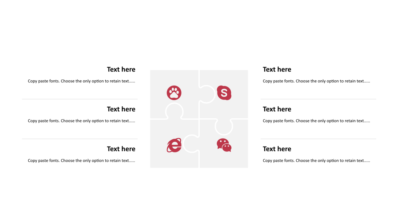 多色矩形扁平6项PPT循环