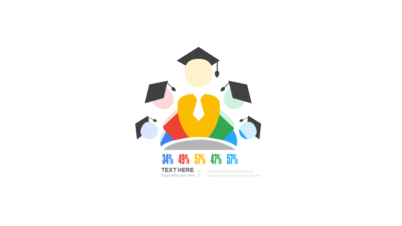 多色扁平PPT渐变图