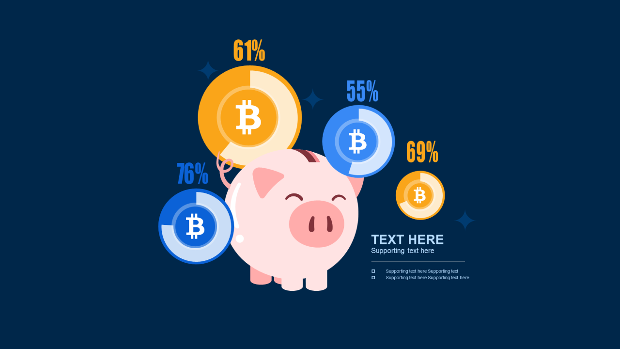 多色扁平PPT环形图