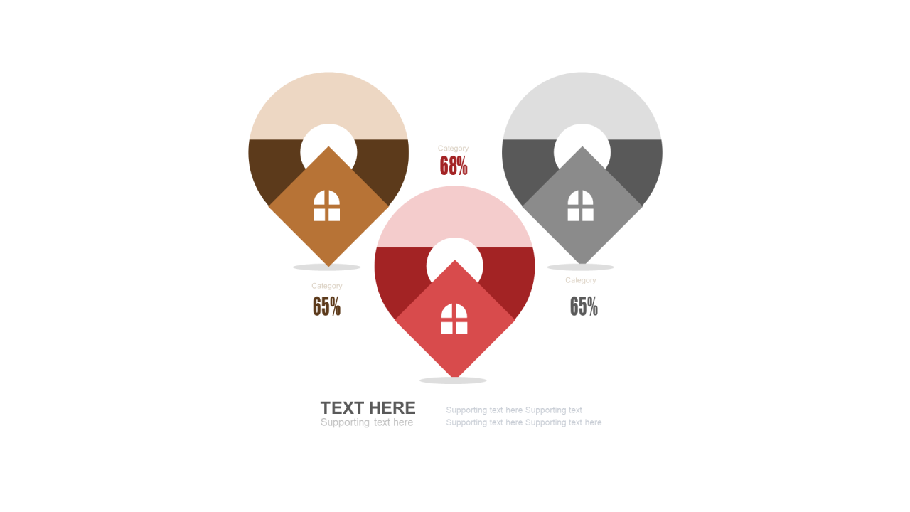 多色扁平PPT渐变图