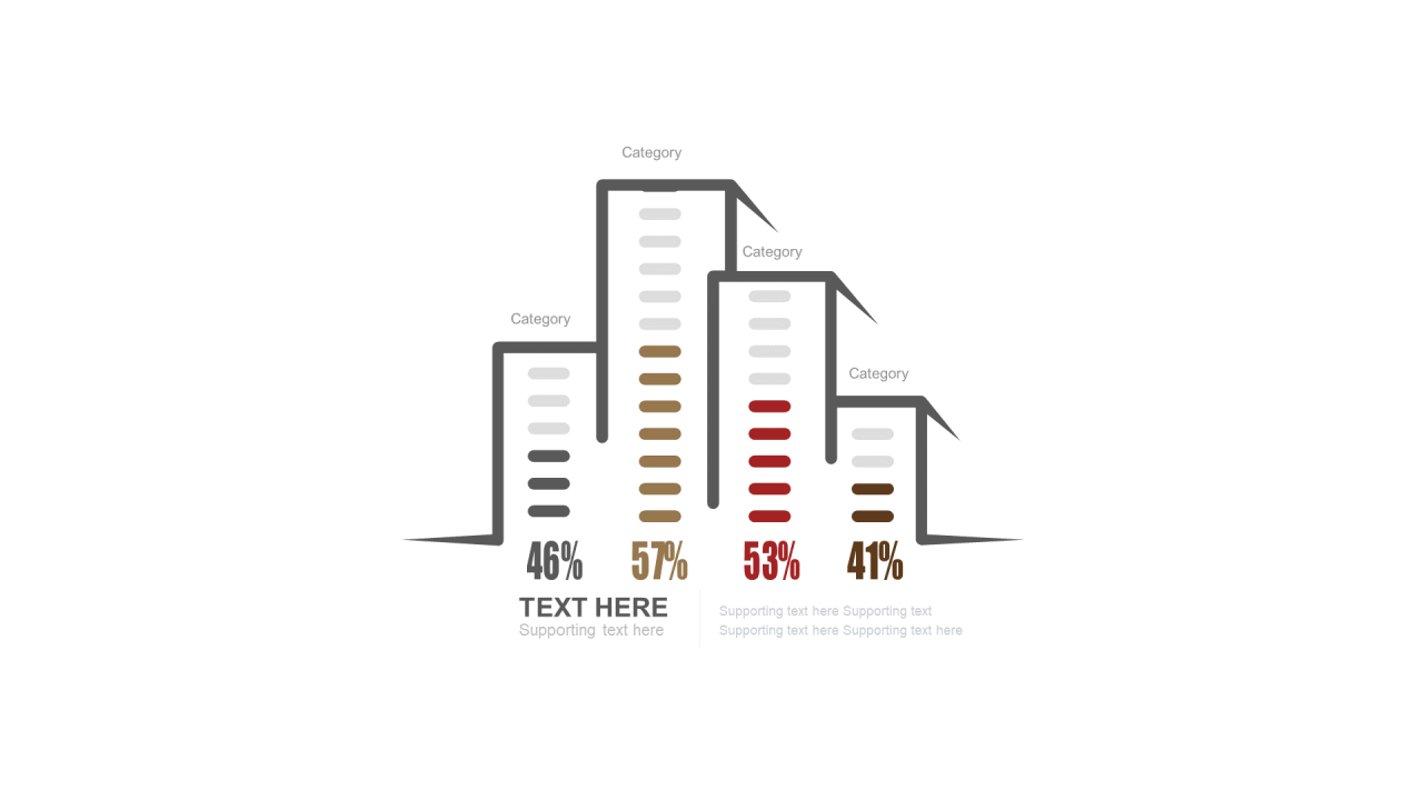 多色扁平PPT渐变图