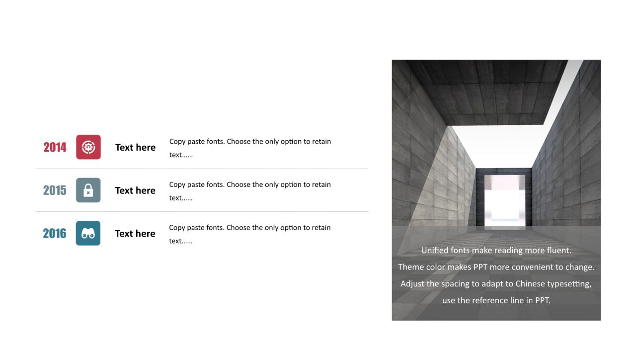 多色矩形扁平6项PPT列表