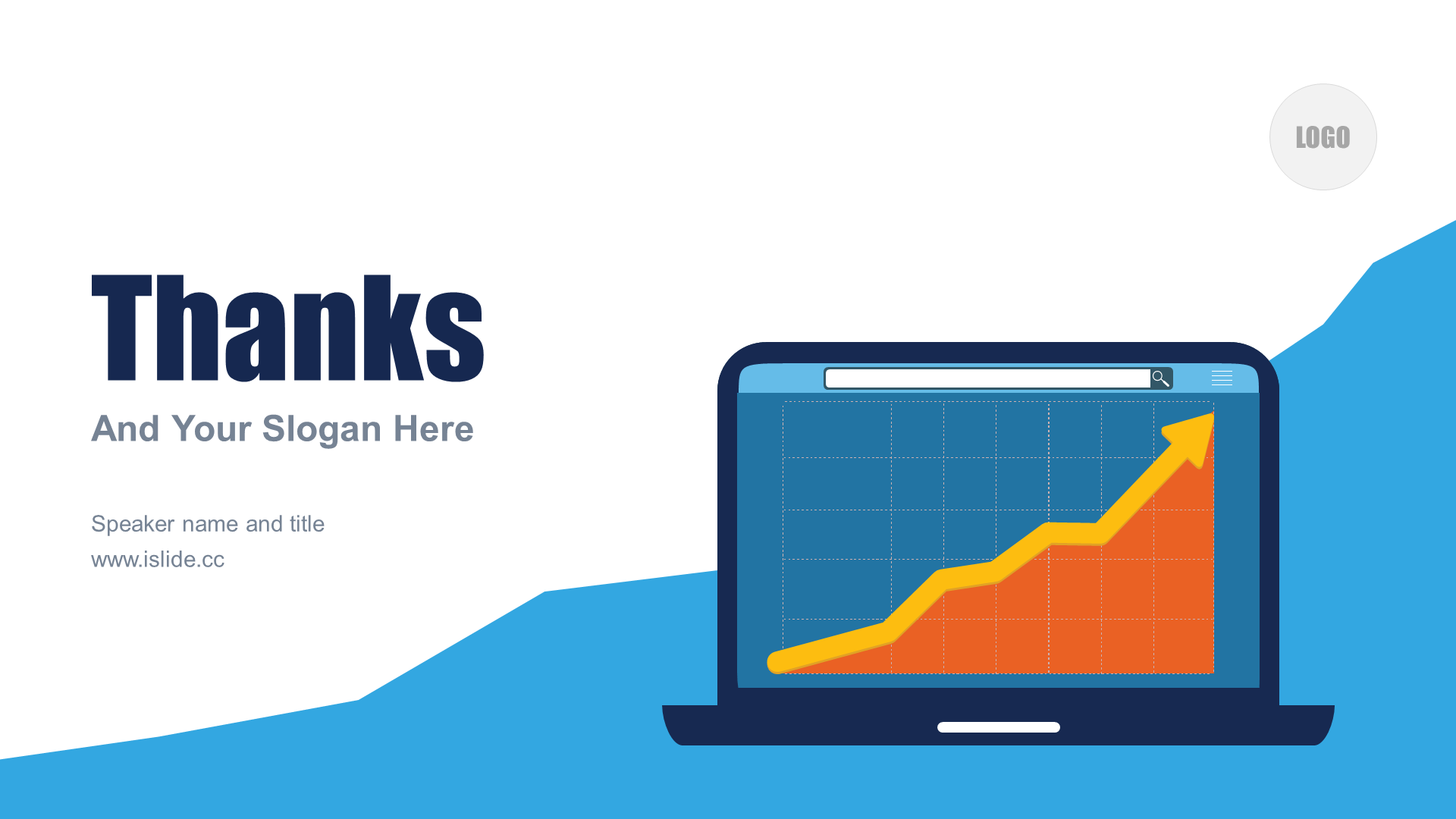 Blue illustration work summary PPT theme