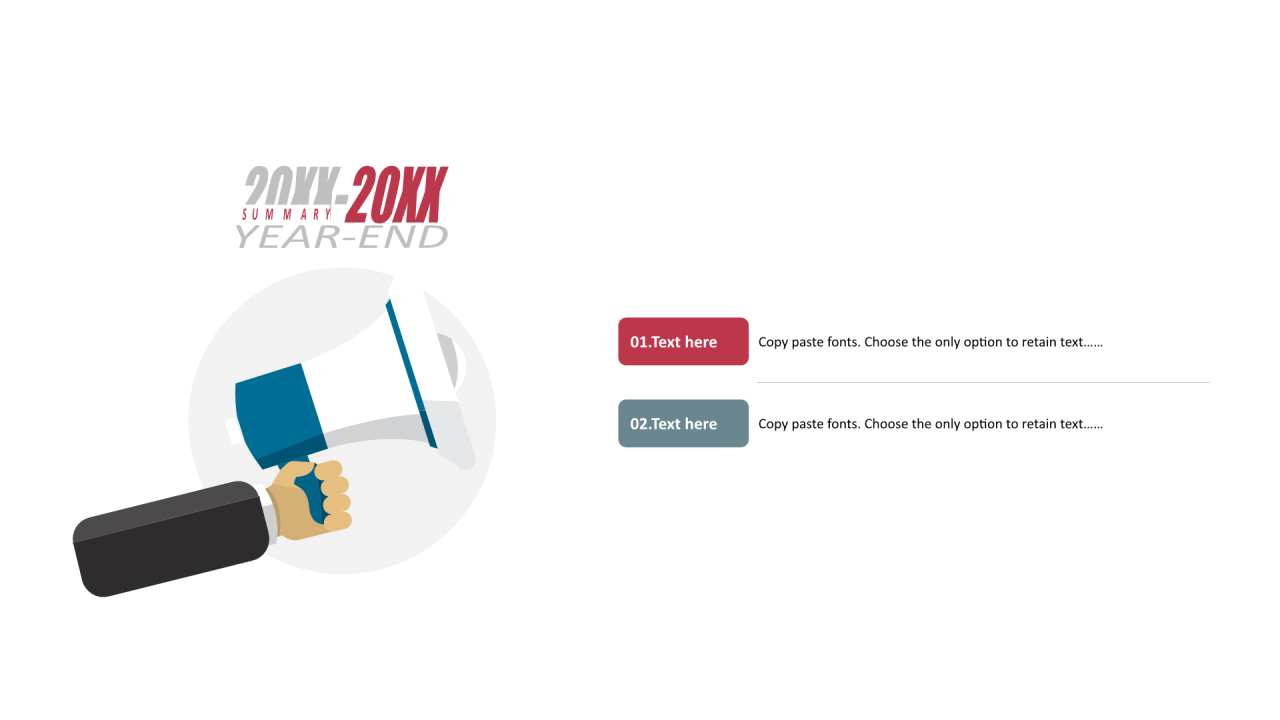 多色圆角矩形扁平4项PPT列表