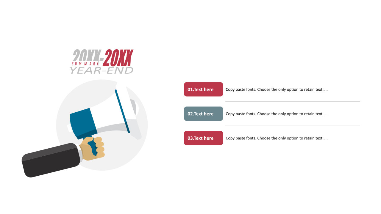 多色圆角矩形扁平4项PPT列表