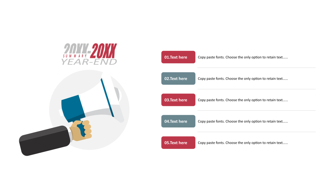 多色圆角矩形扁平4项PPT列表