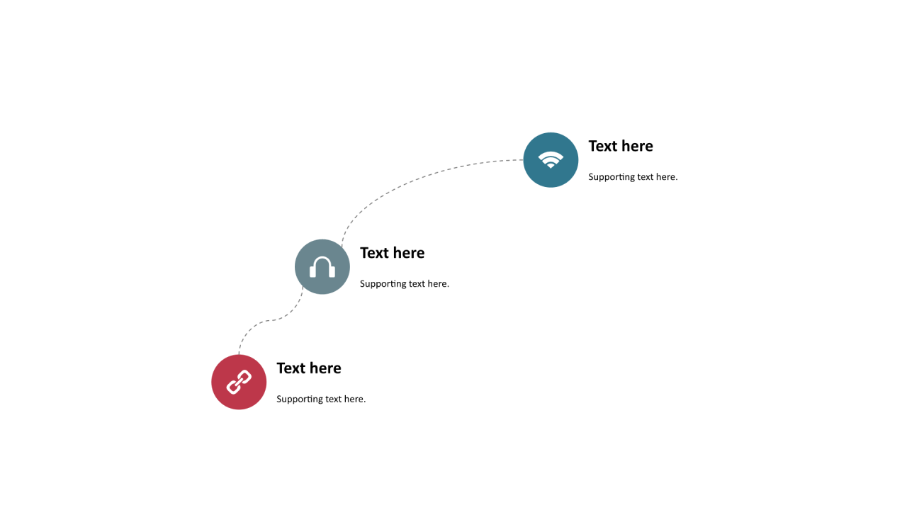 多色圆形扁平6项PPT流程