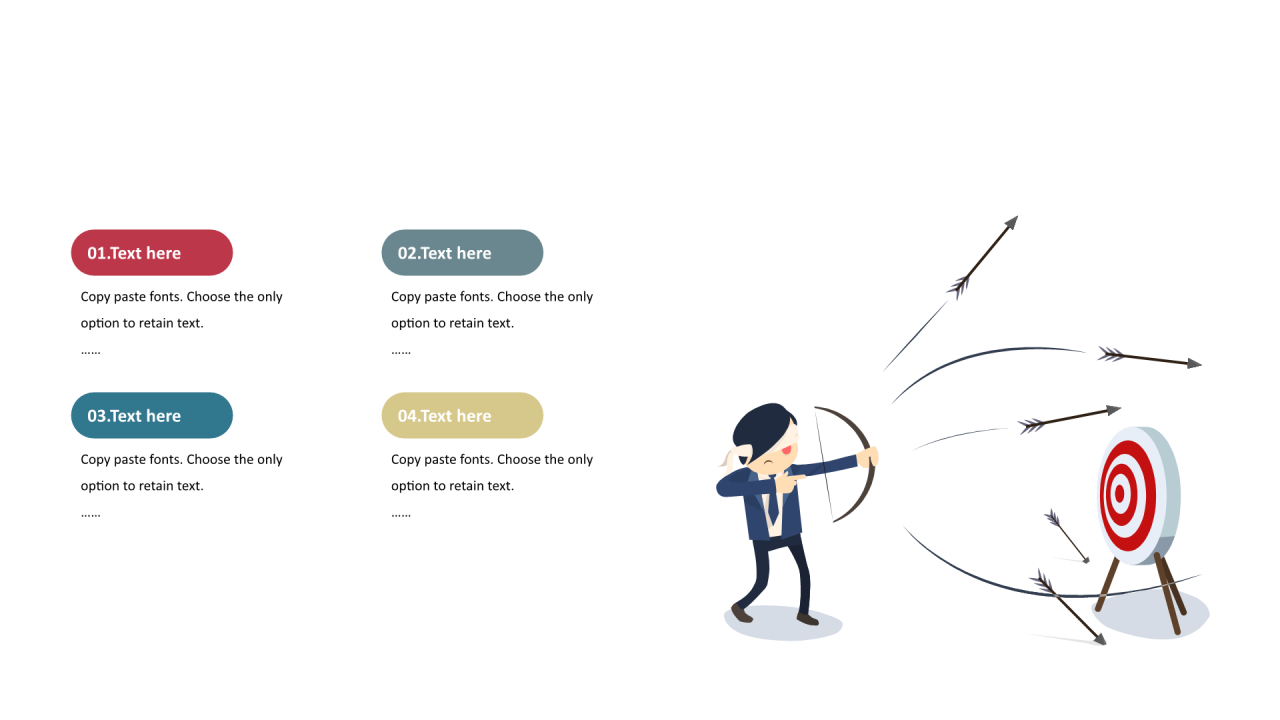 多色圆形扁平6项PPT列表