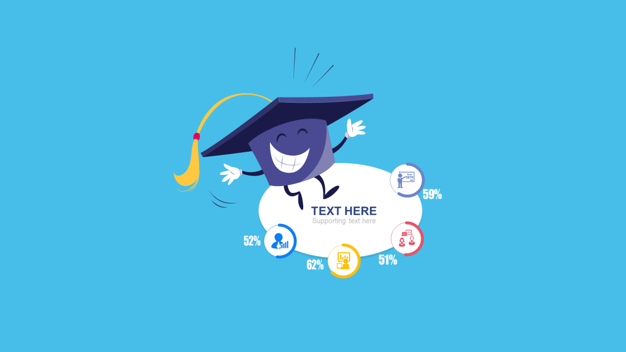 多色扁平PPT环形图