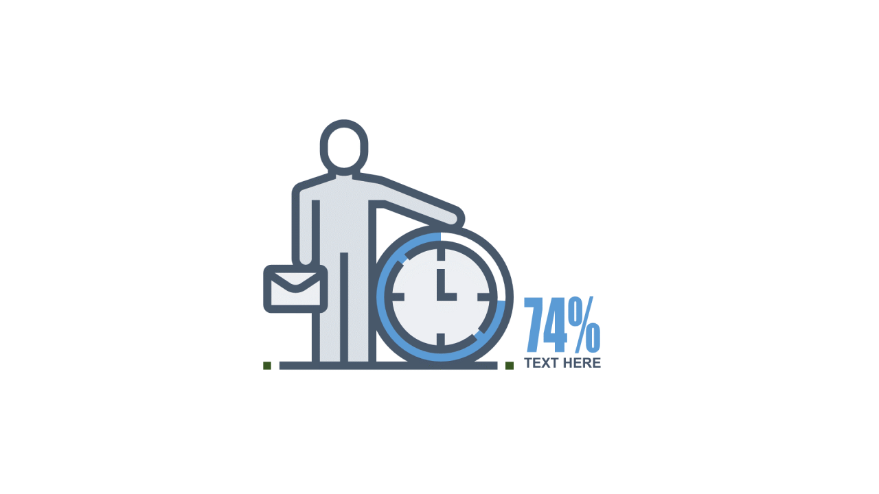 蓝色扁平PPT环形图