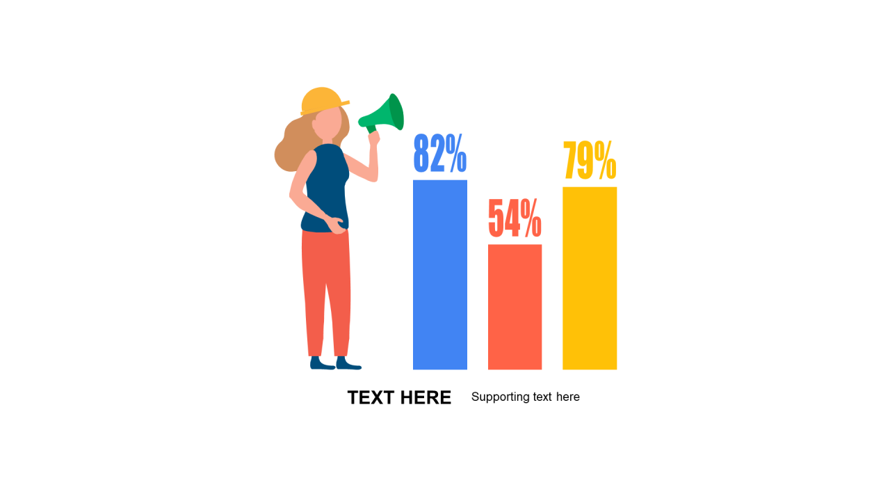 多色扁平PPT柱状图