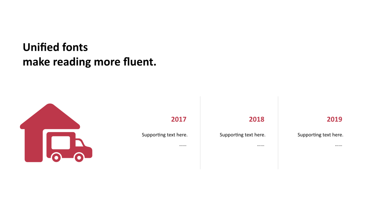 红色线条插画扁平3项PPT列表