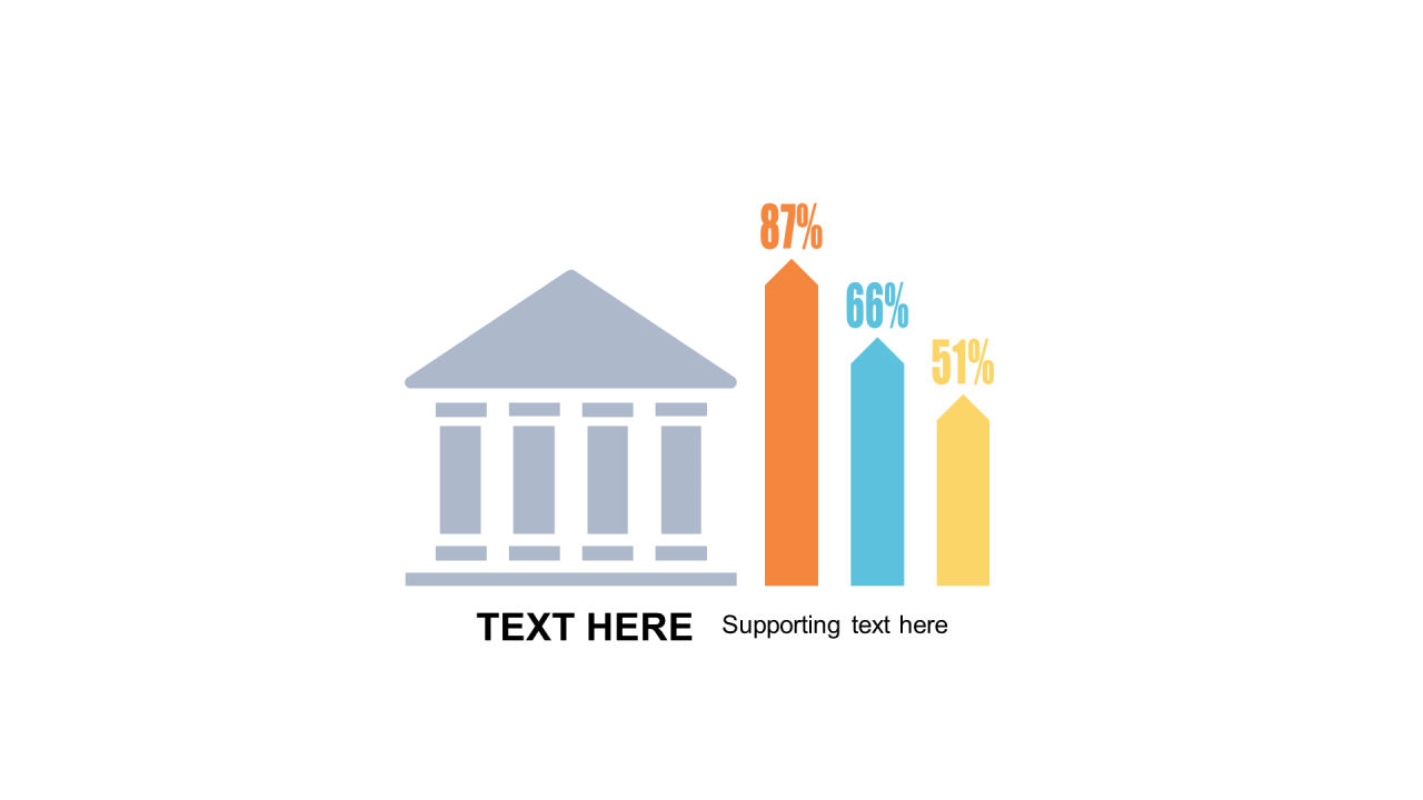 多色扁平PPT柱状图