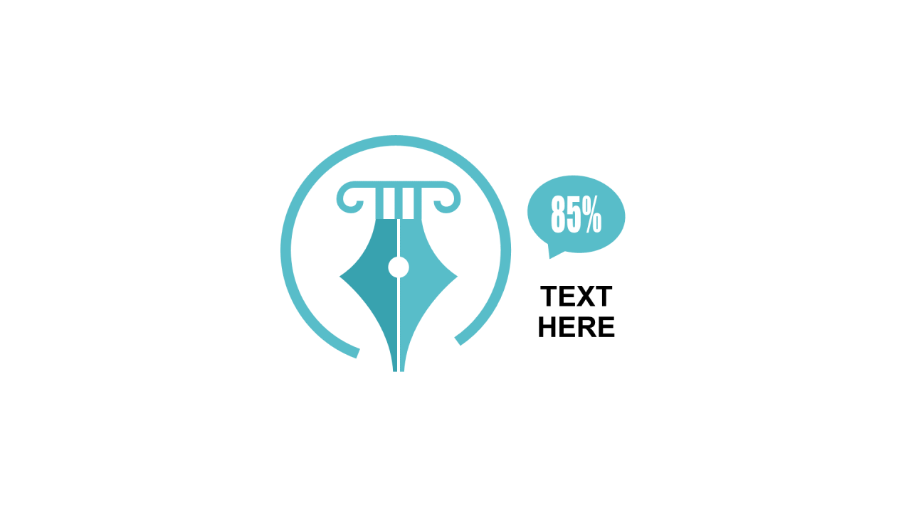 蓝色扁平PPT环形图