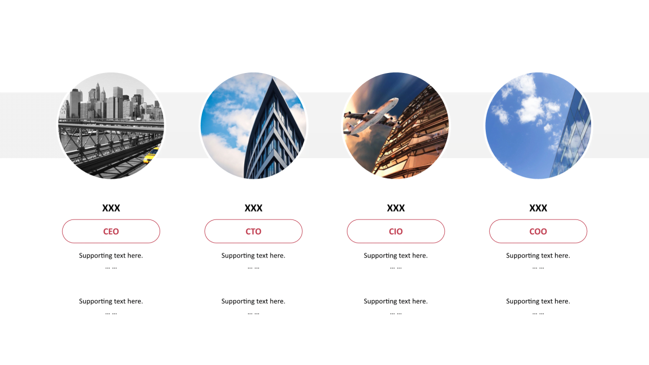 多色圆角矩形扁平4项PPT列表