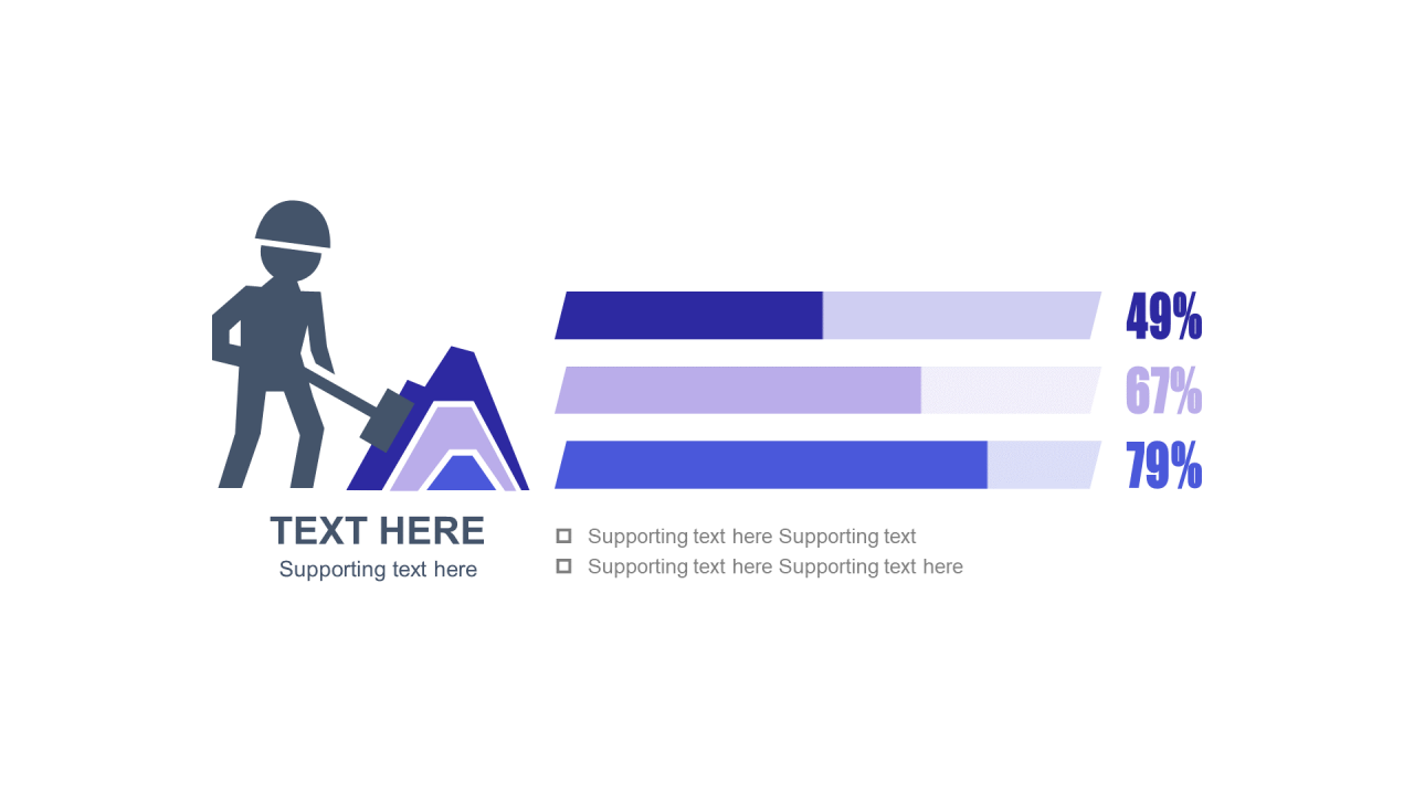 多色扁平PPT条形图