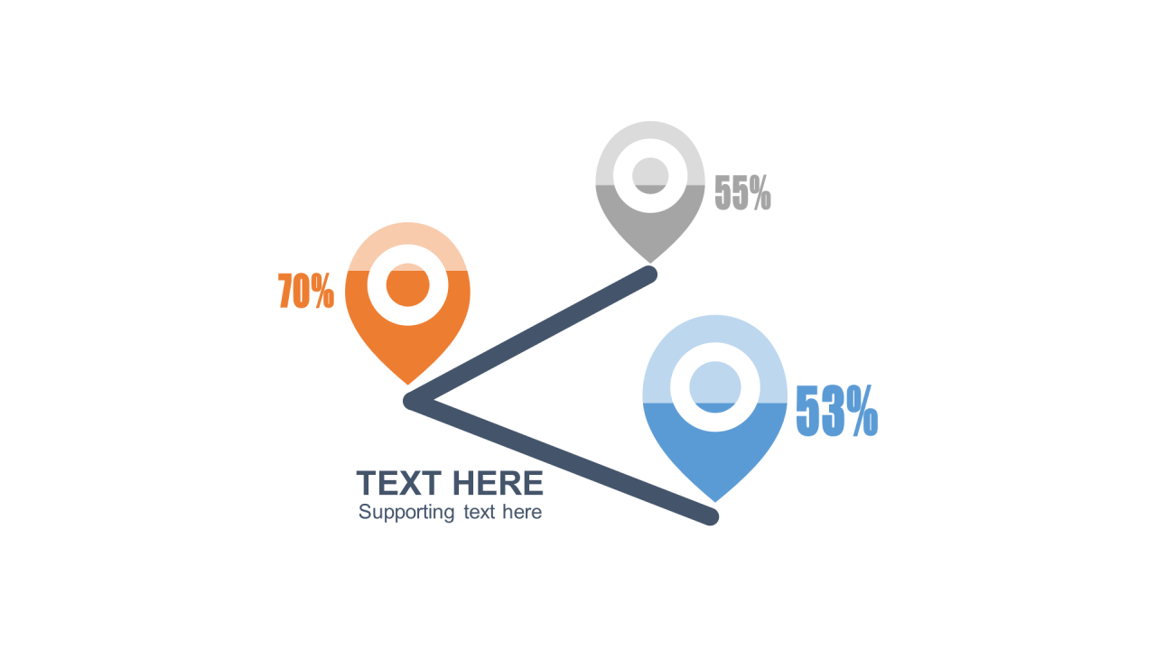多色扁平PPT柱状图