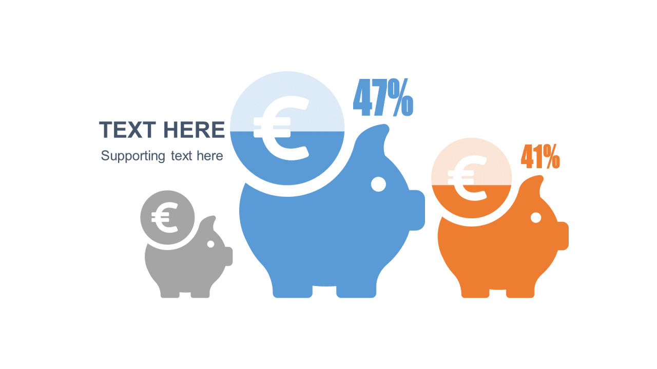 多色扁平PPT柱状图