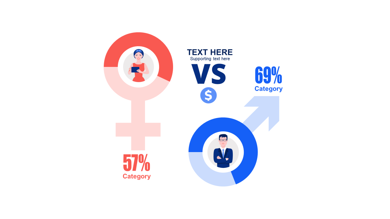 多色创意PPT环形图