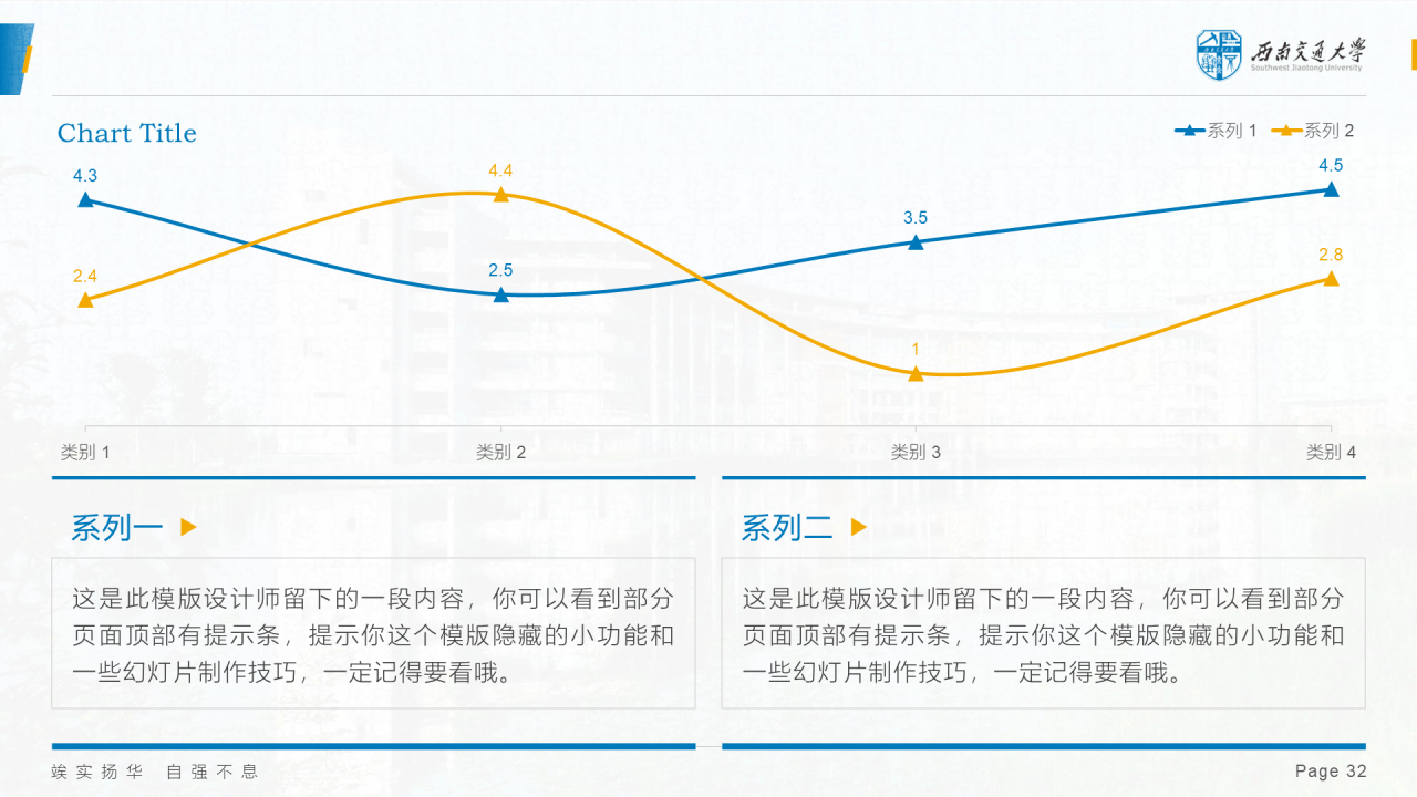 蓝色简约西南交通大学答辩PPT模板