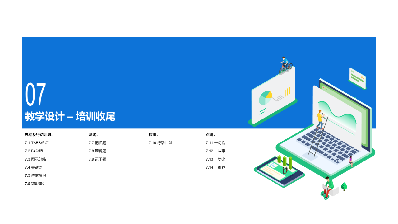 白色插画教学设计知识培训课件PPT素材