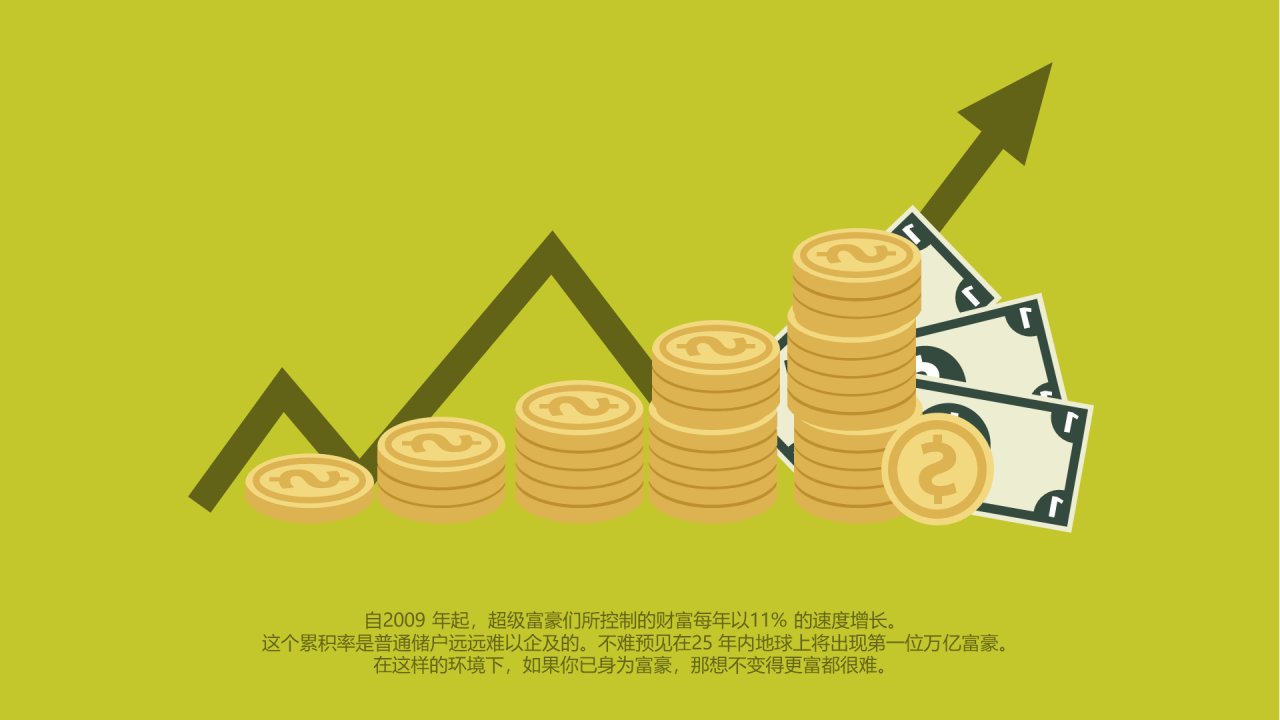 绿色插画简约全球财富数学