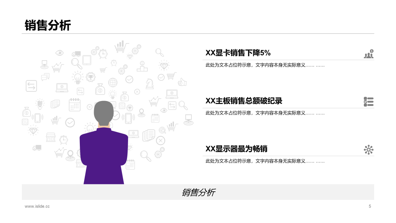 紫色简约年度电脑销售总结报告PPT案例