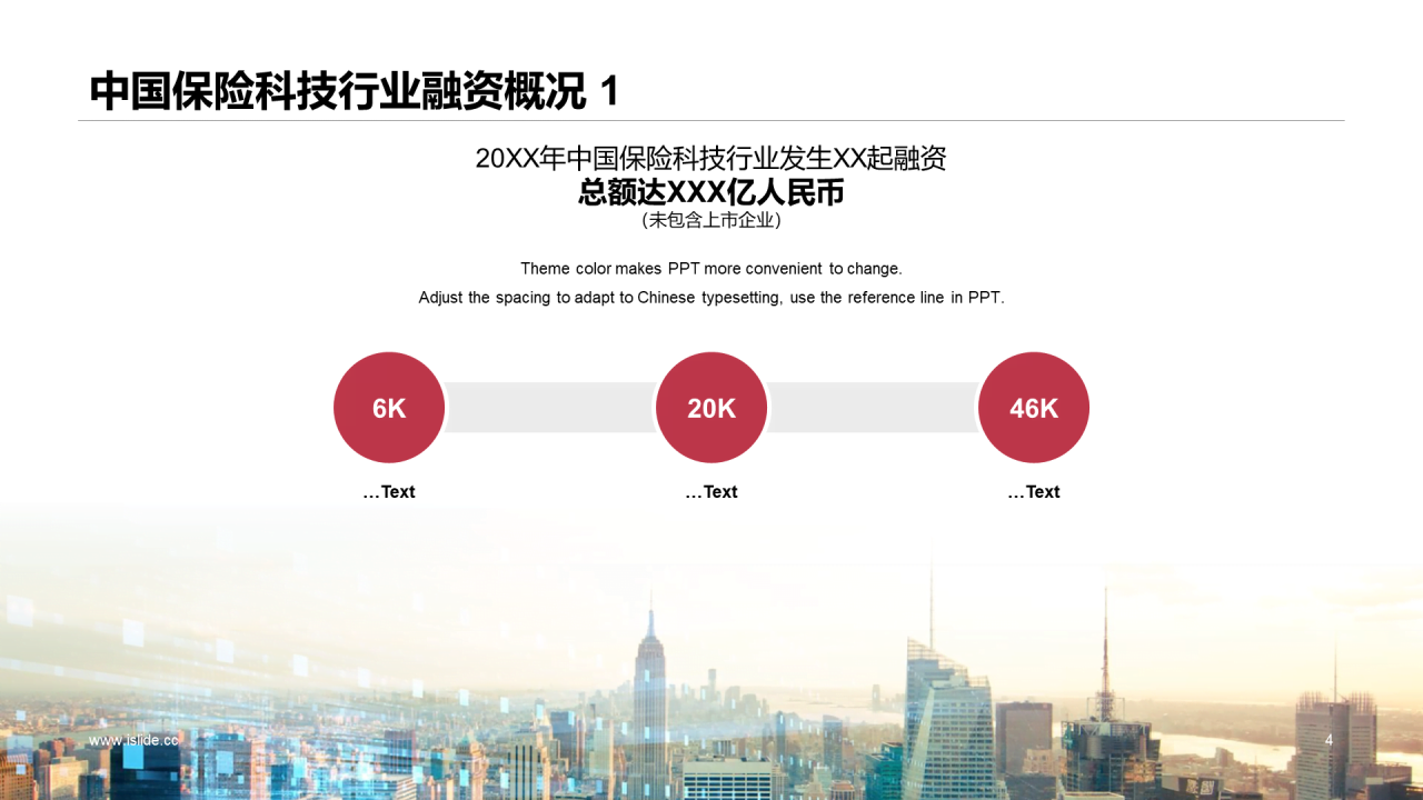 红色简约风保险行业投融资报告PPT下载