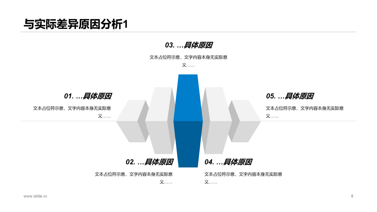 蓝色商务风个人年度工作报告总结PPT模板下载